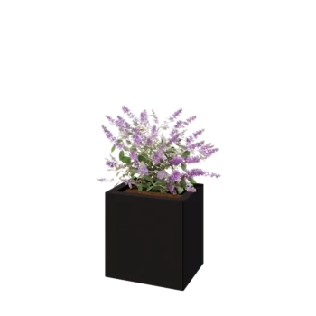 Oceľový kvetináč - Obdĺžnik - 40 x 30 x 40 cm - RAL9005 matný (čierny) - So spodnou doskou