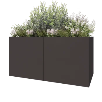 Oceľový kvetináč XXL - Obdĺžnik - 200 x 100 x 100 cm - Iná farba RAL - Bez spodnej dosky