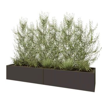 Oceľový kvetináč XXL - Obdĺžnik - 240 x 60 x 40 cm - Iná farba RAL - Bez spodnej dosky