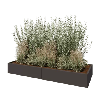 Oceľový kvetináč XXL - Obdĺžnik - 240 x 80 x 30 cm - Iná farba RAL - Bez spodnej dosky