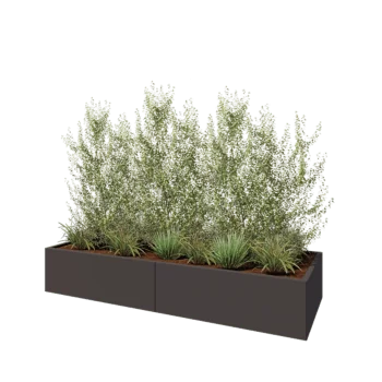 Oceľový kvetináč XXL - Obdĺžnik - 240 x 80 x 40 cm - RAL7016 matný (antracitová sivá) - Bez spodnej dosky