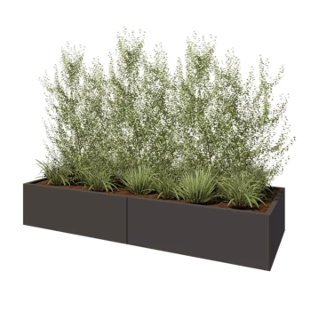 Oceľový kvetináč XXL - Obdĺžnik - 240 x 80 x 40 cm - Iná farba RAL - Bez spodnej dosky