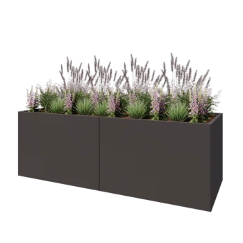 Oceľový kvetináč XXL - Obdĺžnik - 240 x 80 x 80 cm - Iná farba RAL - Bez spodnej dosky