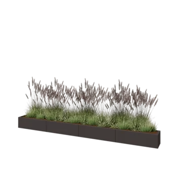 Oceľový kvetináč XXL - Obdĺžnik - 400 x 30 x 30 cm - Iná farba RAL - Bez spodnej dosky