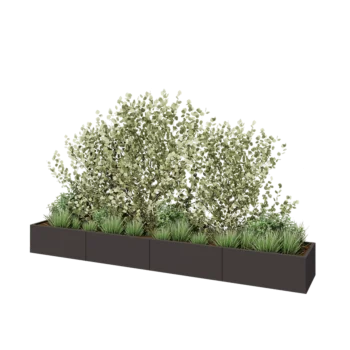 Oceľový kvetináč XXL - Obdĺžnik - 400 x 60 x 40 cm - Iná farba RAL - Bez spodnej dosky