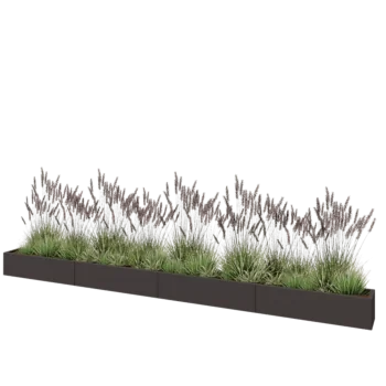 Oceľový kvetináč XXL - Obdĺžnik - 480 x 30 x 30 cm - Iná farba RAL - Bez spodnej dosky