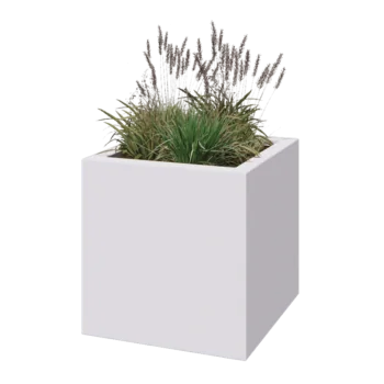 Kvetináč zo sklolaminátu - Štvorec - 70 x 70 x 70 cm - RAL9010 matná (biela) - S dnom
