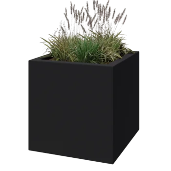 Kvetináč zo sklolaminátu - Štvorec - 80 x 80 x 80 cm - RAL7021 matná (čierna sivá) - S dnom