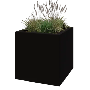 Kvetináč zo sklolaminátu - Štvorec - 80 x 80 x 80 cm - RAL9005 matná (čierna) - S dnom