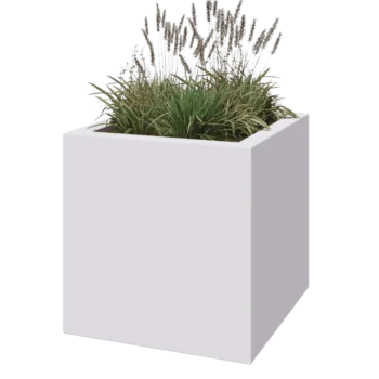Kvetináč zo sklolaminátu - Štvorec - 80 x 80 x 80 cm - RAL9010 matná (biela) - S dnom
