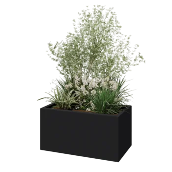 Kvetináč zo sklolaminátu - Obdĺžnik - 80 x 40 x 40 cm - RAL7021 matná (čierna sivá) - S dnom