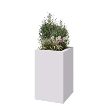 Kvetináč zo sklolaminátu - Štvorec - 50 x 50 x 80 cm - RAL9010 matná (biela) - S dnom