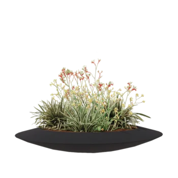Kvetináč zo sklolaminátu - Misa - Ø 120 x 20 cm - RAL7021 matná (čierna sivá) - S dnom
