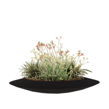 Kvetináč zo sklolaminátu - Misa - Ø 120 x 20 cm - RAL9005 matná (čierna) - S dnom