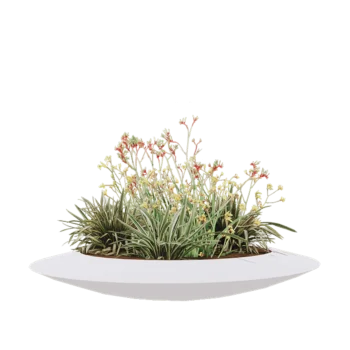 Kvetináč zo sklolaminátu - Misa - Ø 120 x 20 cm - RAL9010 matná (biela) - S dnom