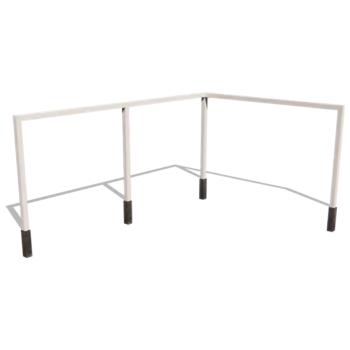 Oceľová pergola - Roh - 600 x 412 x 230 cm - RAL9010 matný (biela) - Bez betónovej pätky