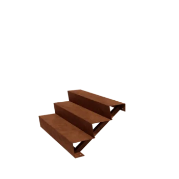 Cortenové záhradné schody - 3-stupne - 72 x 120 x 51 cm