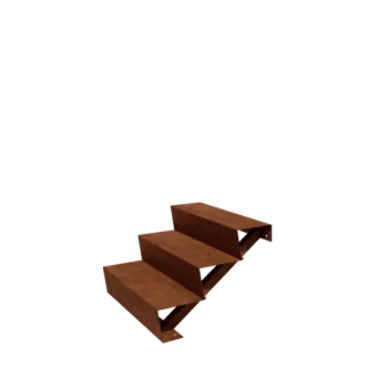 Cortenové záhradné schody - 3-stupne - 72 x 80 x 51 cm