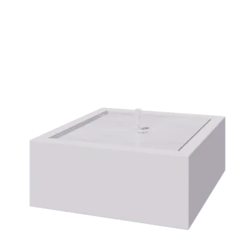 Hliníková záhradná fontána - Lyra - 100 x 100 x 40 cm - RAL9010 matný (biela) - S LED osvetlením