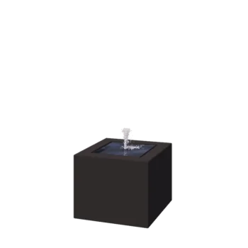 Hliníková záhradná fontána - Lyra - 50 x 50 x 40 cm - RAL9005 matný (čierny) - S LED osvetlením