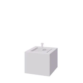 Hliníková záhradná fontána - Lyra - 50 x 50 x 40 cm - RAL9010 matný (biela) - S LED osvetlením