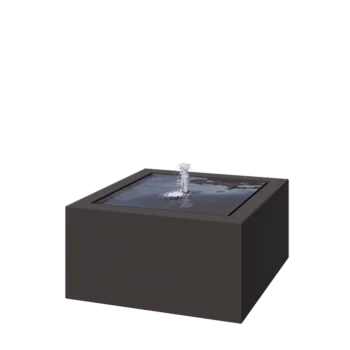 Hliníková záhradná fontána - Lyra - 80 x 80 x 40 cm - RAL7016 matný (antracitová sivá) - S LED osvetlením