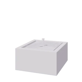 Hliníková záhradná fontána - Lyra - 80 x 80 x 40 cm - RAL9010 matný (biela) - S LED osvetlením